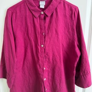 Chico No Iron 3/4 Sleeve Linen Blouse in Chico size 2